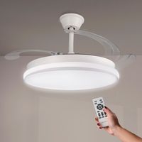 ventilador de techo con luz y mando a distancia 6 velocidades ajustables iluminacion led ideal para dormitorio sala de estar y oficina