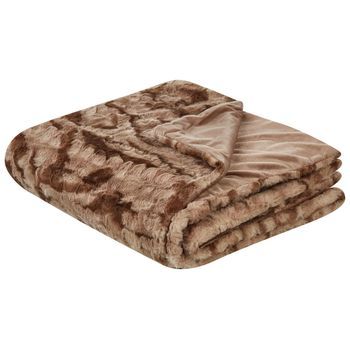 Ropa De Cama Moderna Poliéster Manta Piel De Conejo Sintética Dormitorio Marrón 200 X 220 Cm Bakira