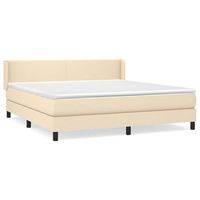 cama tapizada 203x183x88 cm tejido - crema