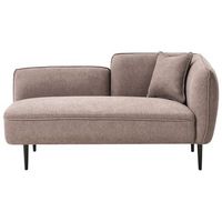 chaise longue derecho de tela con cojin patas de metal marron claro chevannes