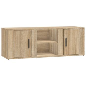 Mueble Para Tv | Mueble De Salón | Gabinete De Tv Madera Contrachapada Roble Sonoma 100x31,5x35 Cm