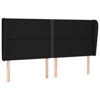 cabecero con orejas de tela negro 163x23x118128 cm