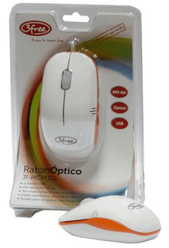 RATON 3FREE OPTICO MCM101 BLANCO/NARANJA USB
