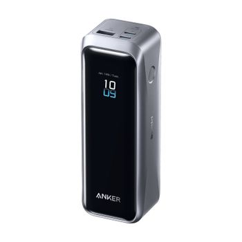 Power Bank Anker Prime 20.100 mAh, 220W, Pantalla, Carga Rápida, 2 USB-C y USB A, Plata