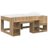 cama infantil con almacenamiento roble artisan 80 x 160 cm vidaxl