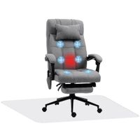 vinsetto conjunto de 1 silla de masaje reclinable con 6 puntos de masaje y 1 alfombra protectora de suelo gris y transparente   aosom espana