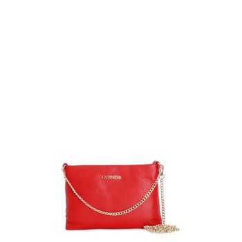 bolso de mano de piel martillada con bandolera de doble cadena red