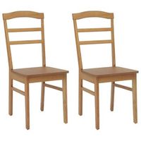 silla de comedor 2 uds madera de caucho solido natural vidaxl