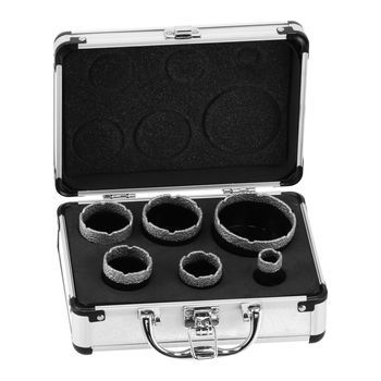 Conjunto De Brocas Cilíndricas Diamantadas Para Perforar Ladrillos, 6 En 1, Herramientas Manuales De Ferretería Con Caja, 20 - 68mm, M14