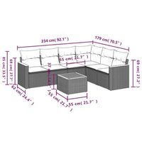 conjunto de comedor de jardin exterior conjunto de 7 piezas con cojines de falso mimbre beige