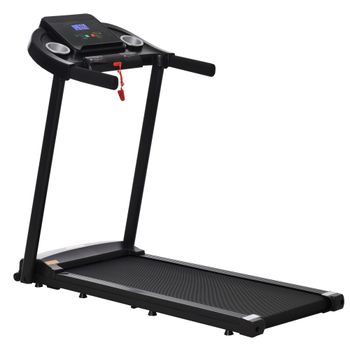 HOMCOM Cinta de Correr para Casa 1-12 KM/H 1,5HP con 12 Programas Ruedas Pantalla LED y Soporte para Móvil para Hogar Oficina