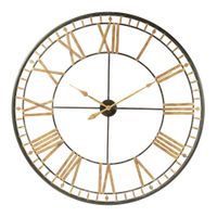 reloj de pared en acero dorado y negro d 120 cm