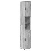 gabinete de bano gris sonoma 30 x 35 x 192 cm vidaxl