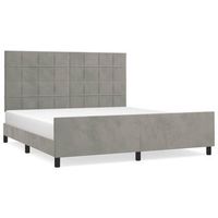cama de matrimonio  cama de adulto  estructura de cama con cabecero terciopelo gris claro 160x200cm