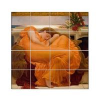 legendarte - panel decorativo multiple flaming june sol ardiente de junio - frederic leighton cm 200x200 16 paneles