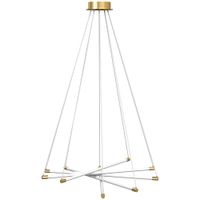 homcom lampara de techo led 50w r 5 tubos ajustables moderna doradoblanco para salon comedor y cocina