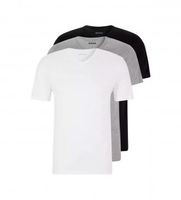 boss para hombre 50475285 pack 3 camisetas cuello en pico blanco gris negro m casual algodon manga corta