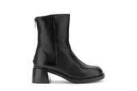 botines de piel con borde de banera black 40