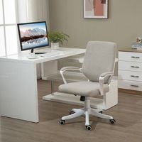 silla de oficina de poliester espuma vinsetto 62x69x92-100 cm beige