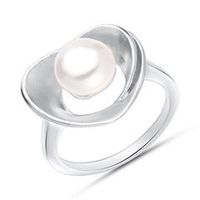 anillo corazon de plata 925 con perla rodiado