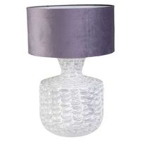 lampara de mesa de metal blanca 35x35x69