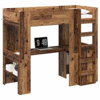 estructura de litera con escritorio madera vieja 90 x 200 cm vidaxl