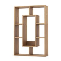 costway estanteria geometrica de 7 cubos estante decorativo de esquina libreria de pie con dispositivo antivuelco 60 x 20 x 90 cm