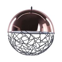 lampara colgante en forma de globo de 1 luz cobriza marco moderno