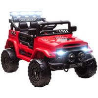 aiyaplay todoterreno para ninos con faros claxon cinturon y control remoto en pp y metal 99x66x685 cm rojo   aosom espana