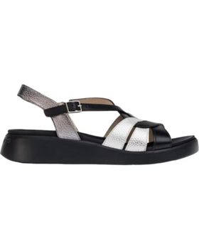 de WONDERS SANDALIAS PLANAS NEGRO-PLATA-PLOMO