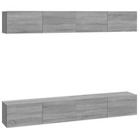 muebles de tv 4 piezas gris sonoma 100x30x30 cm