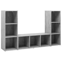 muebles de salon 3 piezas madera ingenieria gris hormigon vidaxl