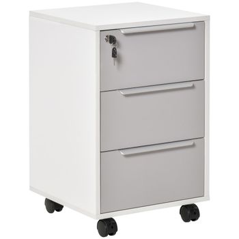 Cajonera tipo archivador 40x40x63.5 cm blanco y gris