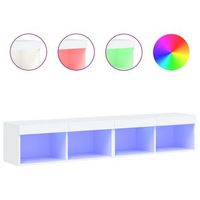 2 uds muebles tv  mueble de salon  armario tv con luces led blanco 80x30x30 cm