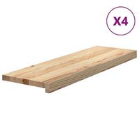 peldanos escalera 4piezas sin tratar 80x30x2cm madera maciza roble