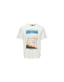 Camiseta Only & Sons Onskolton Reg Beach Blanco Hombre