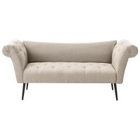 chaise longue doble tapiceria de tela acolchada marron claro nantilly