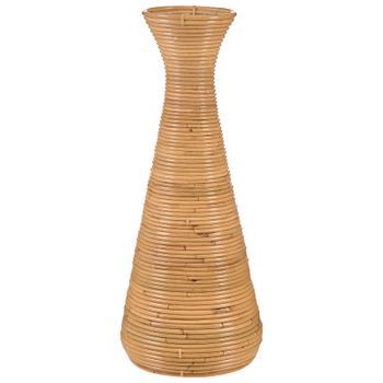 Jarrón Decorativo De Ratán Trenzado 70 Cm Estilo Boho Rústico Florero Natural Nidri