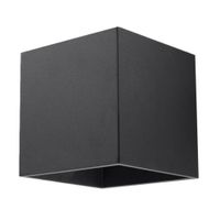 lampara de pared negro aluminio alt 10 cm