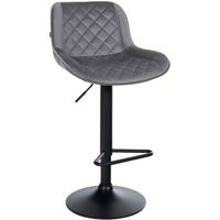 taburete de bar kasson terciopelo gris oscuro 52x50x84 cm clp