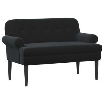 Sofá Amoroso Con Botones Acolchados Negro 120 X 66 X 78 Cm Vidaxl