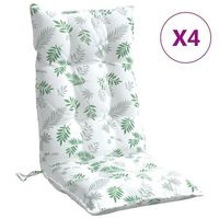 cojines silla respaldo alto 4 unidades tela oxford estampado hojas