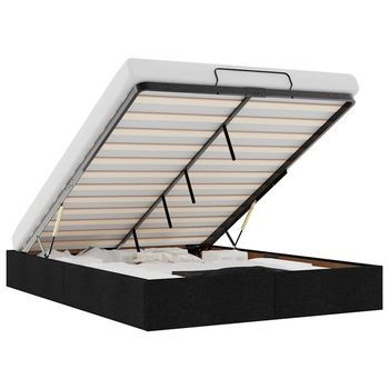 Estructura Cama Otomana Sin Colchón Tela Negro 140x200cm Vidaxl