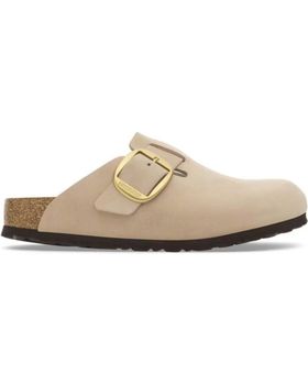 de BIRKENSTOCK SANDALIAS PLANAS BOSTON BIG BUCKLE MUJER BEIG BEIGE