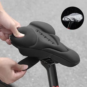 WEST BIKING Funda de sillín de bicicleta de silicona altamente elástica,cojín de sillín de bicicleta suave y transpirabl