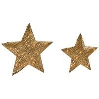 conjunto de 2 decoraciones led de navidad estrellas colgantes iluminadas decoracion navidena dorado hampen