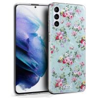 cool funda silicona dibujos flores para samsung galaxy s21 plus