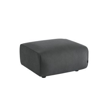 Reposapiés Para Sofá Wallas Terciopelo De Pana Fina, 2 Plazas , Gris