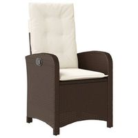 sillon reclinable de jardin  silla de exterior con cojines ratan sintetico marron
