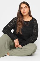 yours jersey de punto fino negro con calados mujer curvy y tallas grandes yours